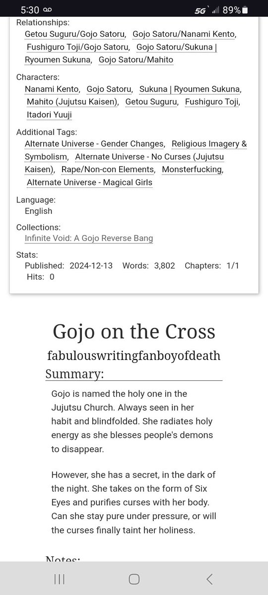 Finally posting my first story for the <a href="/Gojovoidbang/">InfiniteVoidBang</a> with <a href="/LonelyWriterOop/">Lonely 🍉❣️</a> 
archiveofourown.org/works/61300021