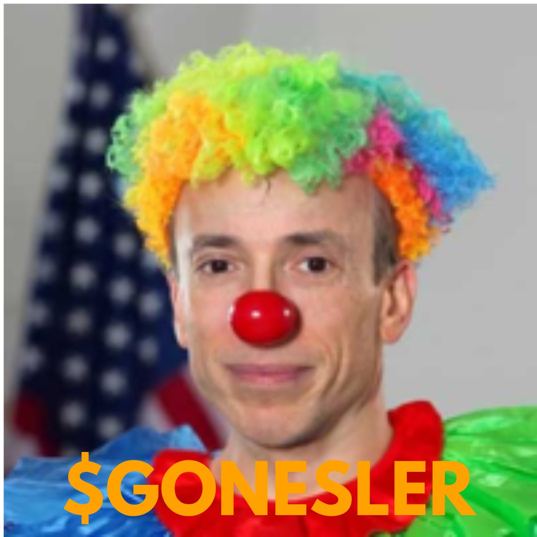 goneslercto's tweet image. Gary Gensler’s almost gone, but the movement he inspired is just getting started. 🐸🔥

$GONESLER isn’t just a meme, it’s Gary forever tokenized as the clown he is. The community is growing, crypto is thriving, and the message is clear: Bye Gary, Buy GONESLER.

💎 Contract:…