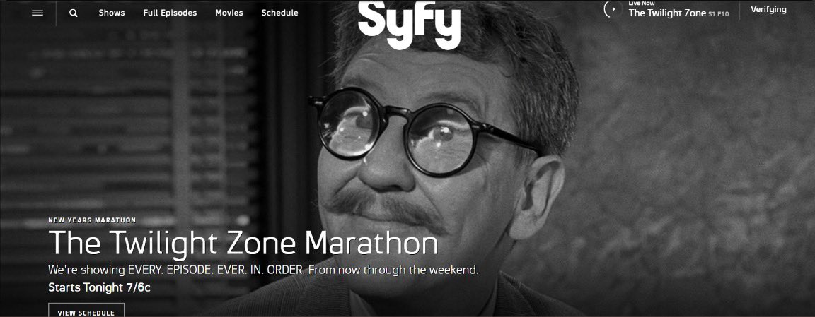 PEZ_Heads's tweet photo. Remember the 2015-16 #TwilightZoneMarathon on @SYFY? Yeah, that was the “every episode ever in order” marathon. So epic!

Here’s the https://t.co/yJhAbajRHL homepage from that year, courtesy @internetarchive.
💻 https://t.co/7PEHWm9Uyw

#TwilightZone #Zoners #NewYear2025

(1/2) https://t.co/BcjjsnuP1Q