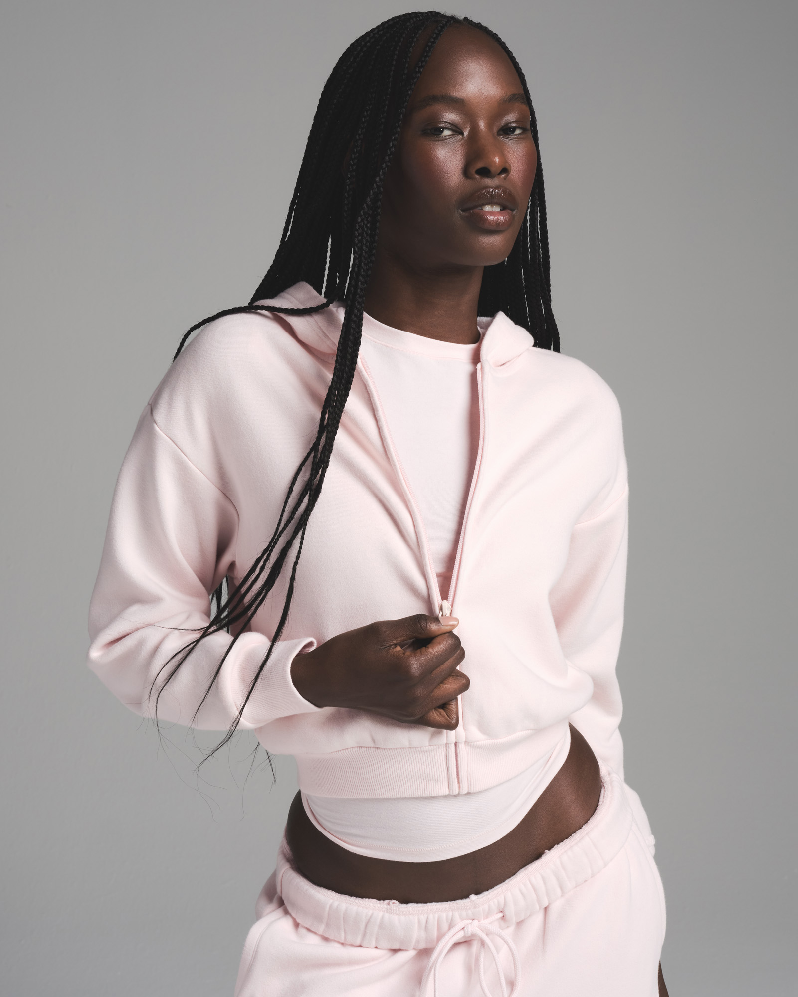 新品 SKIMS 　COTTON FLEECE ピンク S スウェット COTTON FLEECE CLASSIC CREWNECK | BARELY PINK