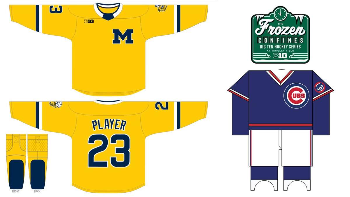 The Chicago Cubs 1980s uniform inspired the Michigan Frozen Confines uniform that the Wolverines will wear Friday at Wrigley Field

#GoBlue〽️