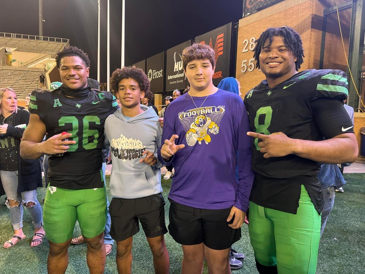 When <a href="/grayweight28/">Grayson Weightman</a> gets invited to a game, he’s going no matter who is playing. Kinders bowl with sister, Aggie Game with cousin, and North Texas game with <a href="/ryelin_johnson/">Ryelin Johnson</a> #kindersbowl #lovethegame  <a href="/MeanGreenFB/">UNT Football</a> <a href="/AggieFootball/">Texas A&M Football</a> <a href="/BUFootball/">Baylor Football</a>