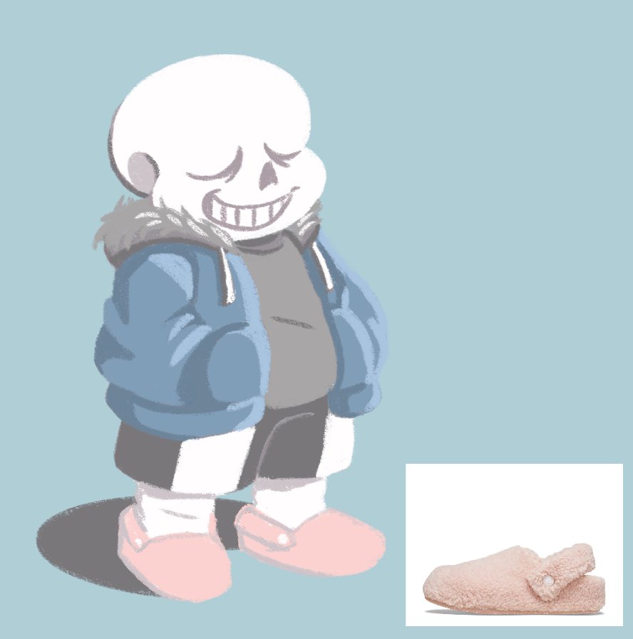 Sans would wear those fluffy pink crocs
