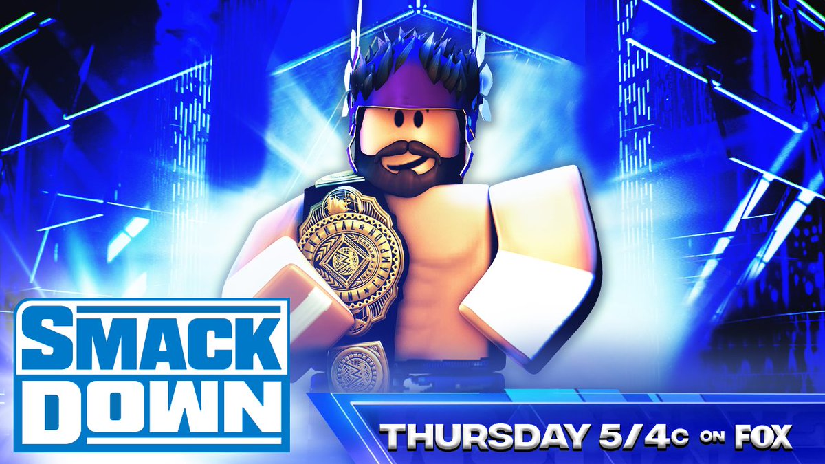 _WWERoblox's tweet photo. On #SmackDown 

@angelgrails is set to take on the #UndisputedChampion @B_immyy 
-
@2012summrr VS @WickedKyree VS @xR3AP 
-
@CubertFkingRaze takes on Mr.MITB and #TagTeamChamp @hesnoteventeenx 
-
@beastlysouls looks to find out his challengers for SS

#SmackDown https://t.co/I7H3L08Yp0