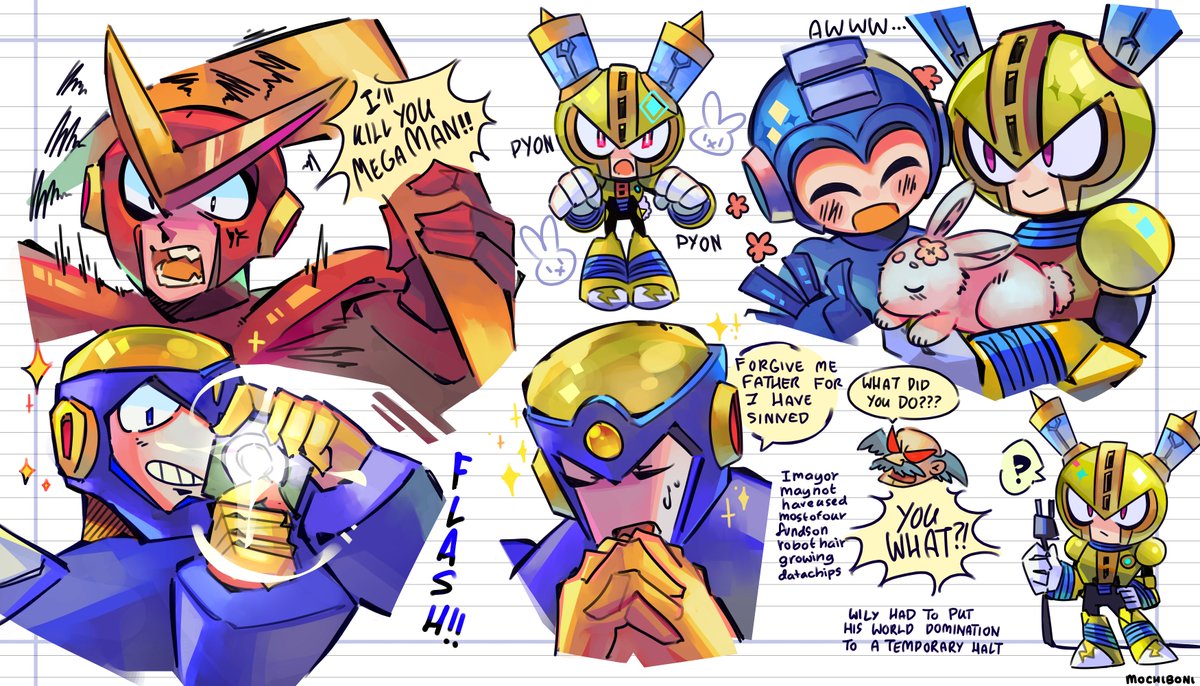 megaman + robot master doodles . . . (hehe i had a lot of fun