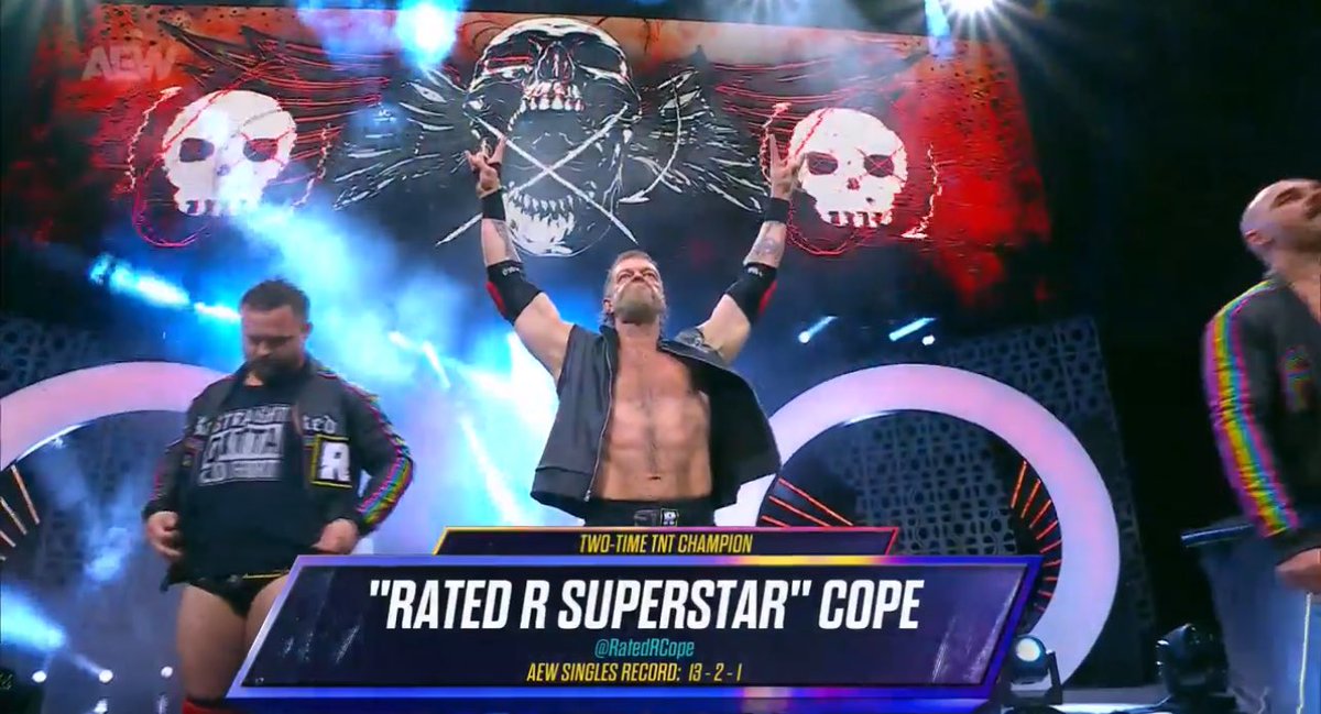 WrestleOps's tweet photo. Adam Copeland seemingly now goes by ‘“Rated R Superstar” Cope’ https://t.co/RKIvN5gDM2