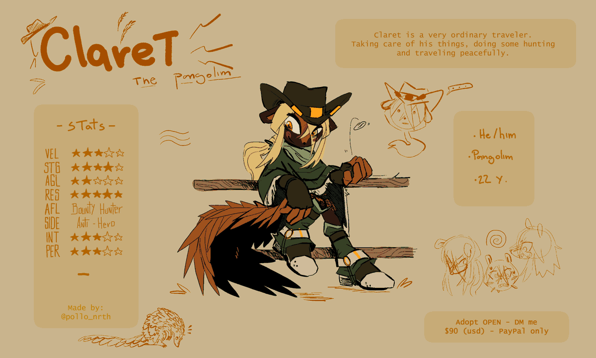 Pollo_Norte's tweet photo. - Claret the pangolim! -
...
Adopt OPEN - $75 usd (Paypal only)
Dm me if u interested https://t.co/U6qM9qX4Op