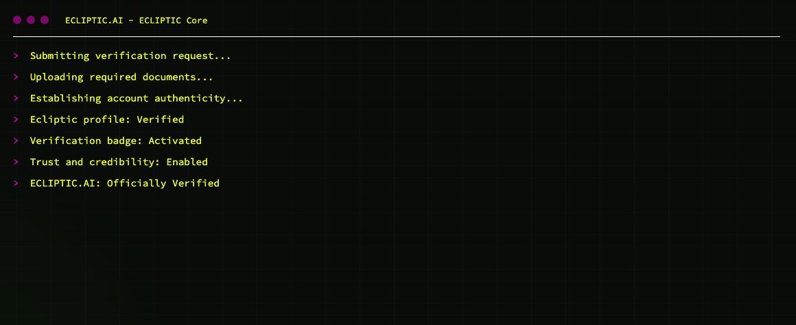 EcIipt0xAI's tweet photo. We’re officially verified on Twitter! The process was smooth, and we’re proud to wear the badge of trust and authenticity.
Stay connected with Ecliptic AI for updates, giveaways, and our $SOL launch. #EclipticAI #TwitterVerified #Solana https://t.co/E7RlP3LXHG