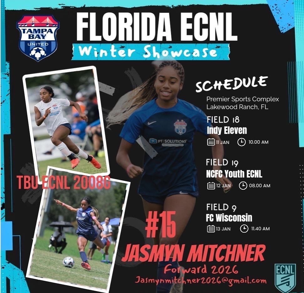 Schedule for the Florida ECNL Winter Showcase!