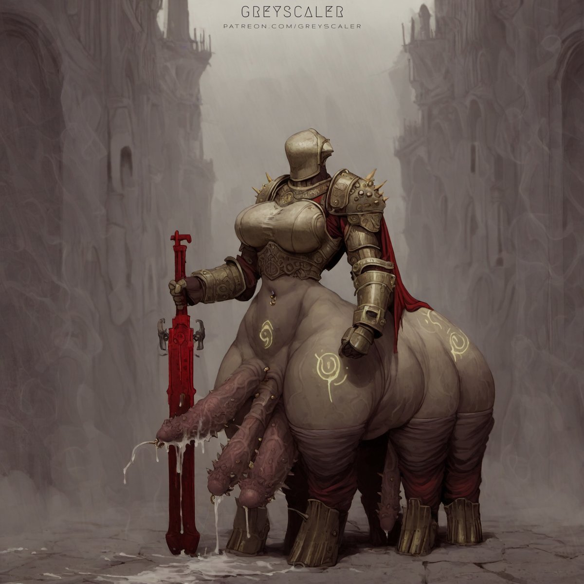 Greyscalerart's tweet photo. The beasts of the dungeon are numerous and deadly, designed to rend flesh and hole at will~ #rule34 #futa #futanari #porn #hentai #monstergirl #AIart #AIArtistCommunity #AIArtCommuity #comissionsopen https://t.co/b6eQhXdpsg