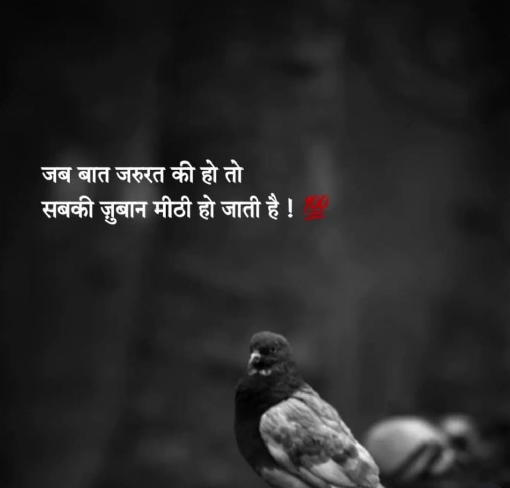 जब बात जरूरत की हो तो 
सबकी जुबान मीठी हो जाती है !