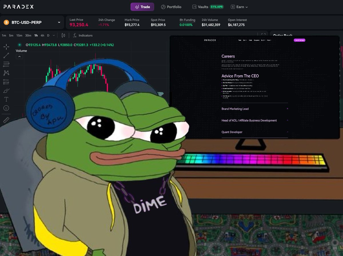 If you missed the biggest airdrop of 2024 $HYPE.

Don't worry!! This market always has games going on continuously, there will be big airdrops in the future.

Paradex - Perp Dex backed by Paradigm, Jump, Dragonfly,...

Paradex has confirmed the $DIME token and will airdrop 20% of