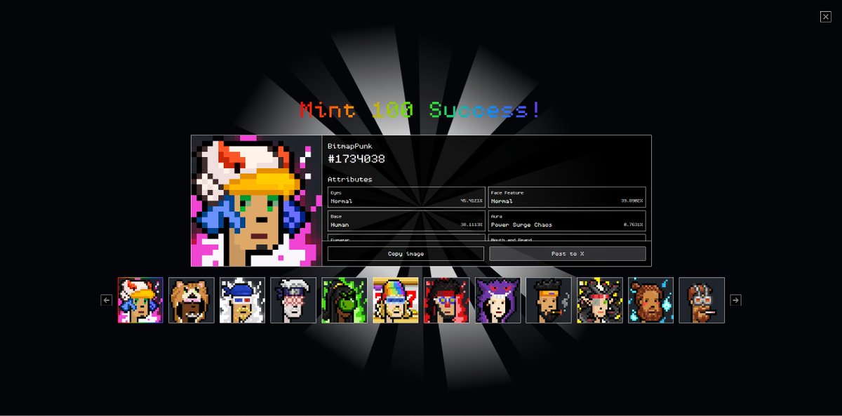 没忍住 干了500个 #bitmappunks 期待福报