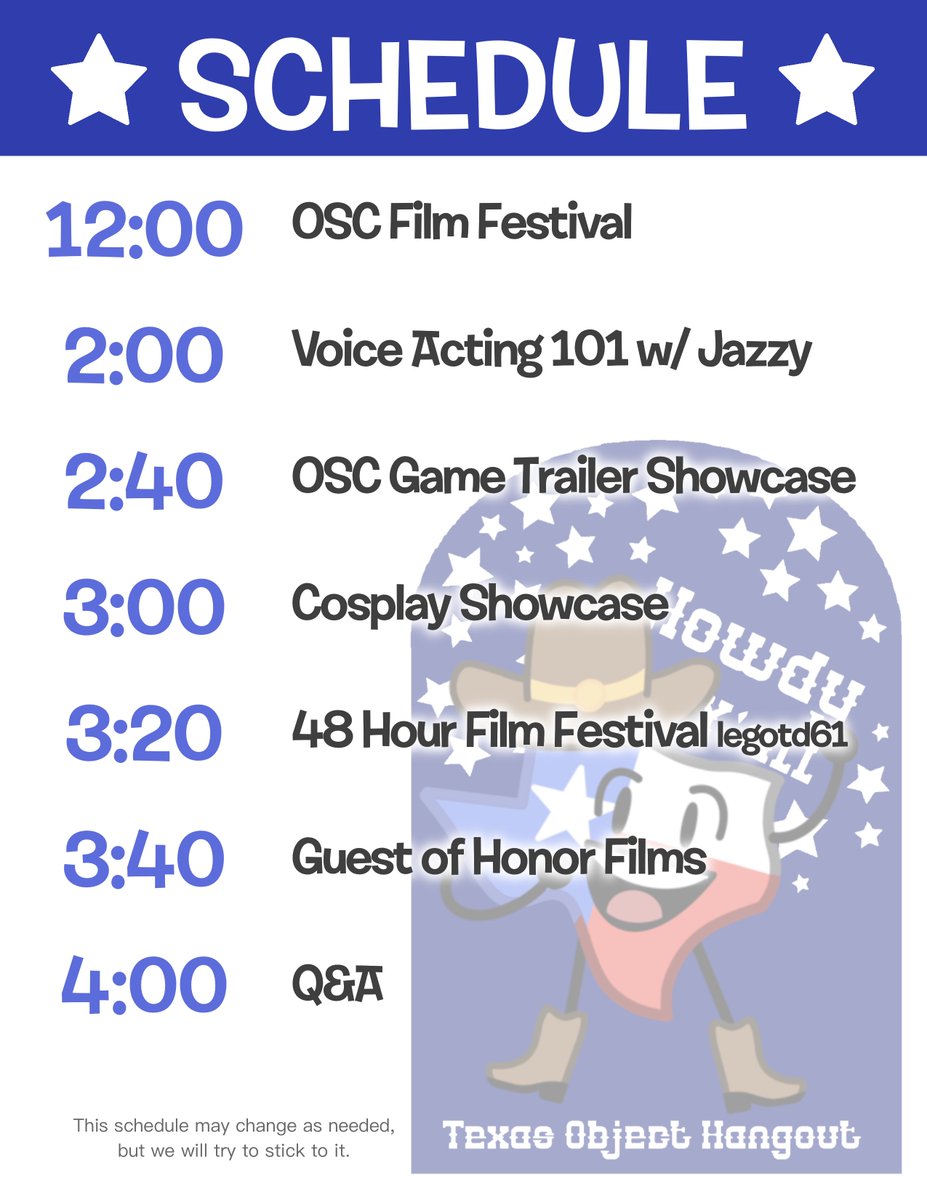 Texas Object Hangout 2025 schedule release!