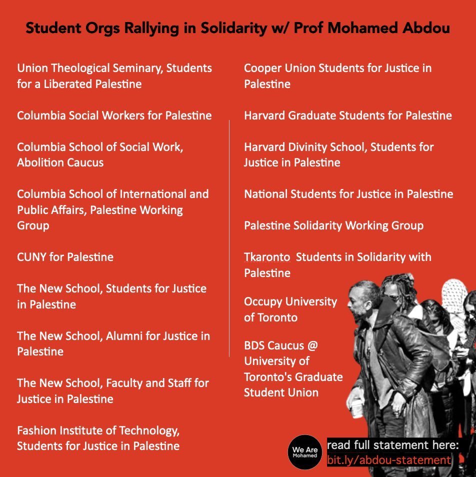 Dr. مُحَمَّد (@minuetingmajor) on Twitter photo Indebted & grateful beyond words for the 17 students organizations including <a href="/NationalSJP/">National Students for Justice in Palestine</a> in Turtle Island who have launched this campaign to support me.
Elhamdolilallah. God bless you all.
Pls add yr voices, help sign & circulate widely.
Long live a free 🇵🇸 & Turtle Island! Indebted & grateful beyond words for the 17 students organizations including <a href="/NationalSJP/">National Students for Justice in Palestine</a> in Turtle Island who have launched this campaign to support me.
Elhamdolilallah. God bless you all.
Pls add yr voices, help sign & circulate widely.
Long live a free 🇵🇸 & Turtle Island!