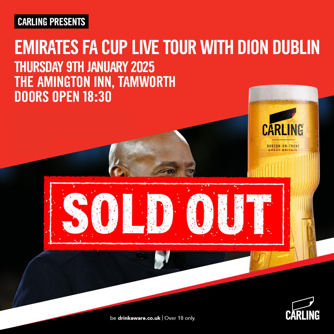 _Local_Legends_'s tweet image. Just a week to go before we welcome @DionDublinsDube  to The Amington Inn, Tamworth to join us for the start of our @EmiratesFACup  series sponsored by @CarlingUK  🍺

Tickets are now all SOLD OUT - we can’t wait to see you!

@TTManagement_  @greeneking  

#emiratesfacup…