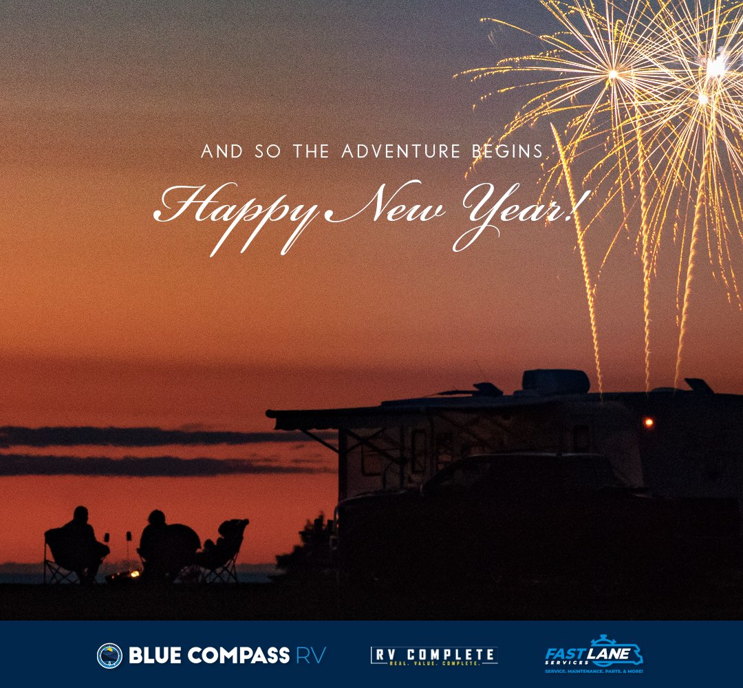 🎆 And so the adventure begins. Happy New Year! 🎊 

---

Find your new Trailer or RV at:
bluecompassrv.com/locations/cali… | 833.648.2548
204 S. Vasconcellos Avenue in Manteca, California