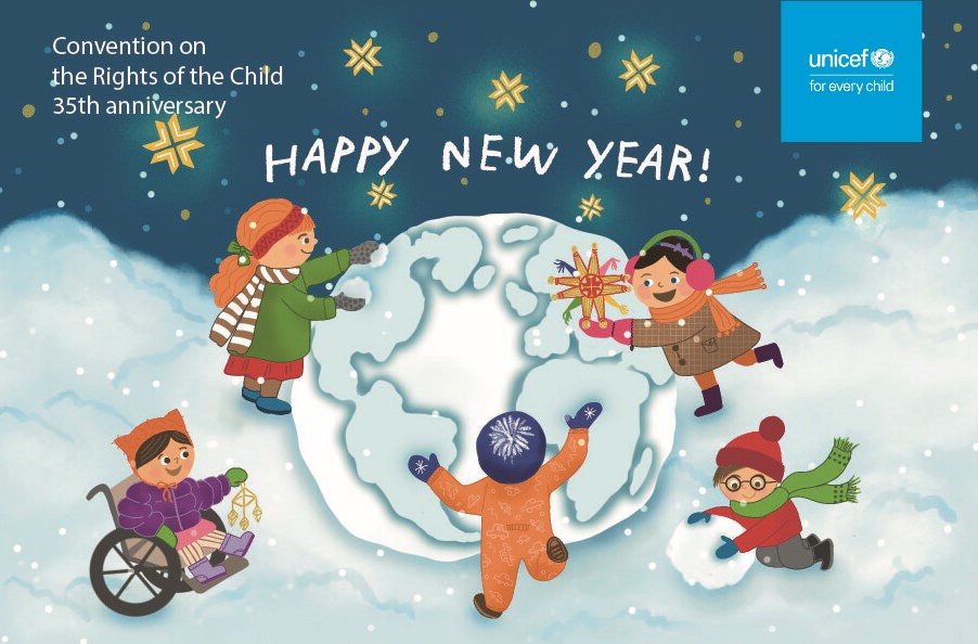 Dear friends,
The <a href="/UNICEF_BY/">unicef_by</a> team led by <a href="/_RustamHaydarov/">Rustam Haydarov</a> wishes you a Happy #NewYear2025!
We are grateful that you have been with us throughout 2024. And the drawing on our card is very symbolic: only through cooperation we will we be able to build a better world #ForEveryChild