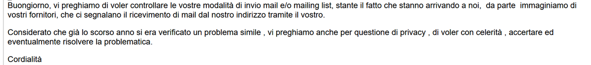 JAMESWT_WT's tweet photo. 1/2 
Cosa succede quando una CRETINA  @ aulss9.veneto .it @AgidCert @GPDP_IT 

manda 

"attestato partecipazione corso privacy e protezione dati personali in sanita'" 

utilizzando la lista di distribuzione fornitoriulss22 @ aulss9.veneto .it ?

Che tutti rispondono incazzati👇 https://t.co/0hnyHOdRyx