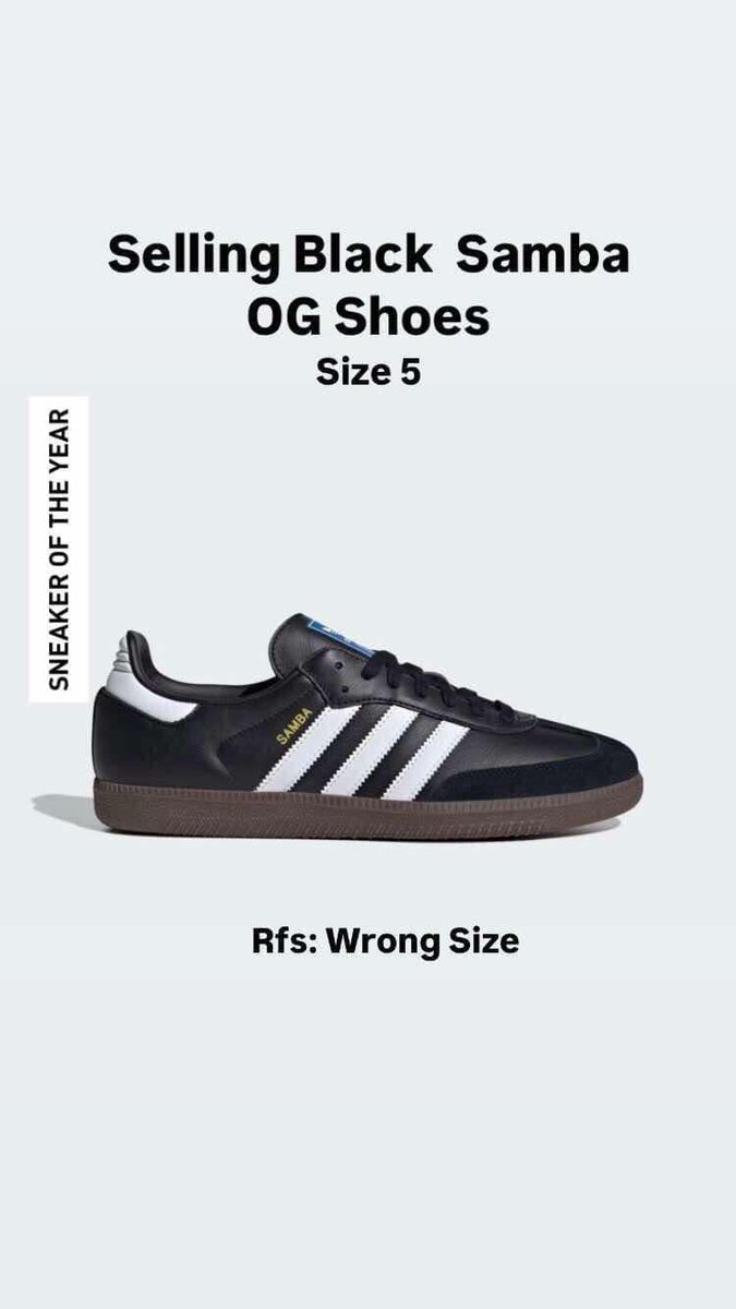 wts lfb ph

HELPING A FRIEND!!
Adidas black samba , size 5
rfs: wrong size
price on alt 
loc. davao city