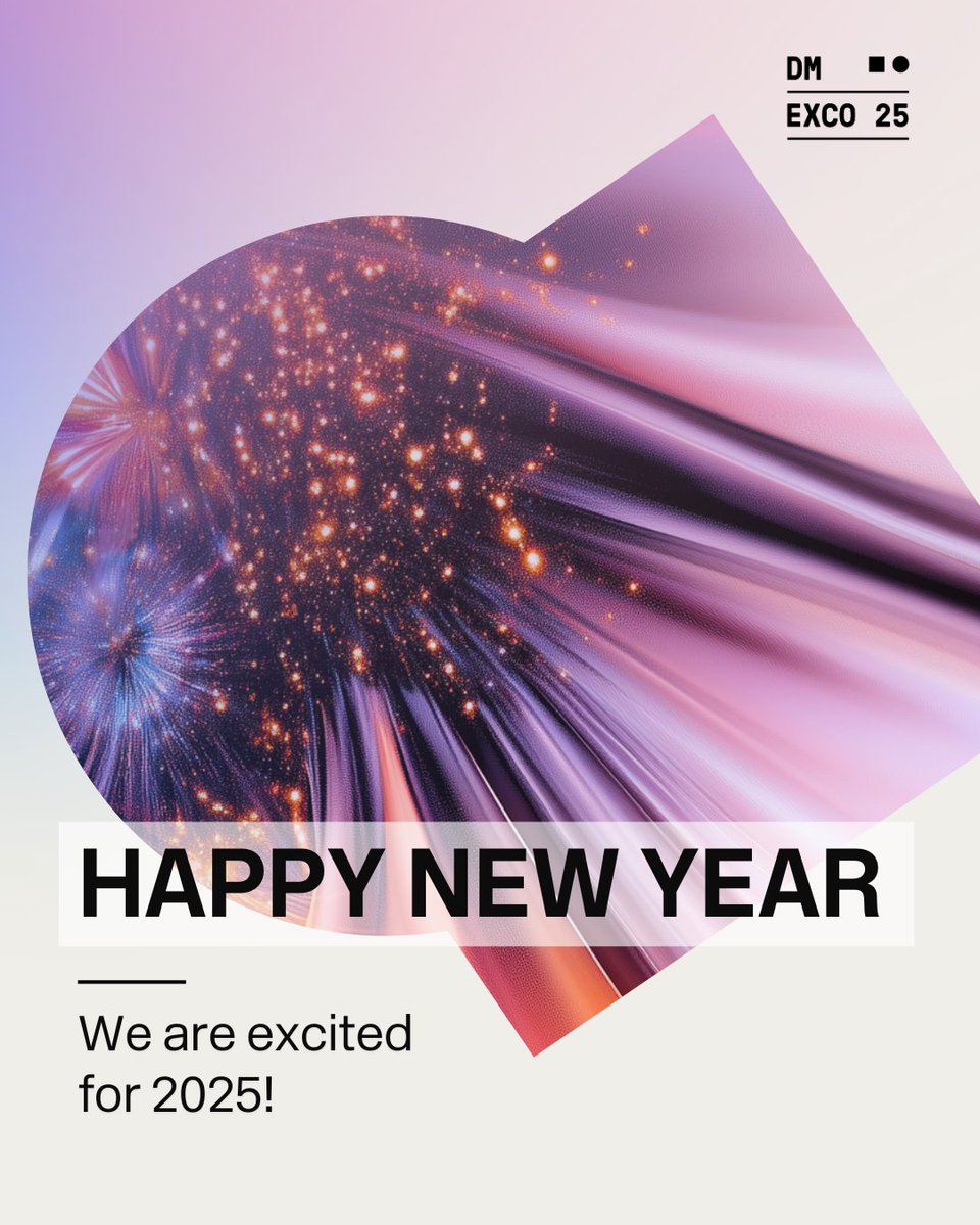 ✨ Happy New Year! We are starting 2025 full of energy and anticipation and can hardly wait to discover the latest marketing trends and innovations with you. 
Stay tuned - we'll soon be sharing the first exciting news about this year's #DMEXCO! 🚀 #NewYear #MarketingTrends