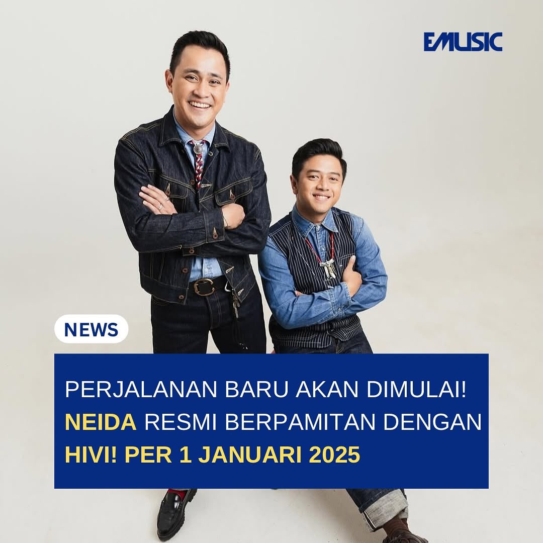 EMusicID's tweet photo. Babak baru untuk #HIVI yang akhirnya tinggal menyisakan dua orang personil utama Ilham dan juga Febri karena per tanggal 1 januari 2025 Neida resmi berpamitan.

Selama kariernya sebagai vokalis HIVI! Neida turut berkontribusi dalam dua album, yaitu Kereta Kencan dan Ceritera. https://t.co/Jj46iiDwZf