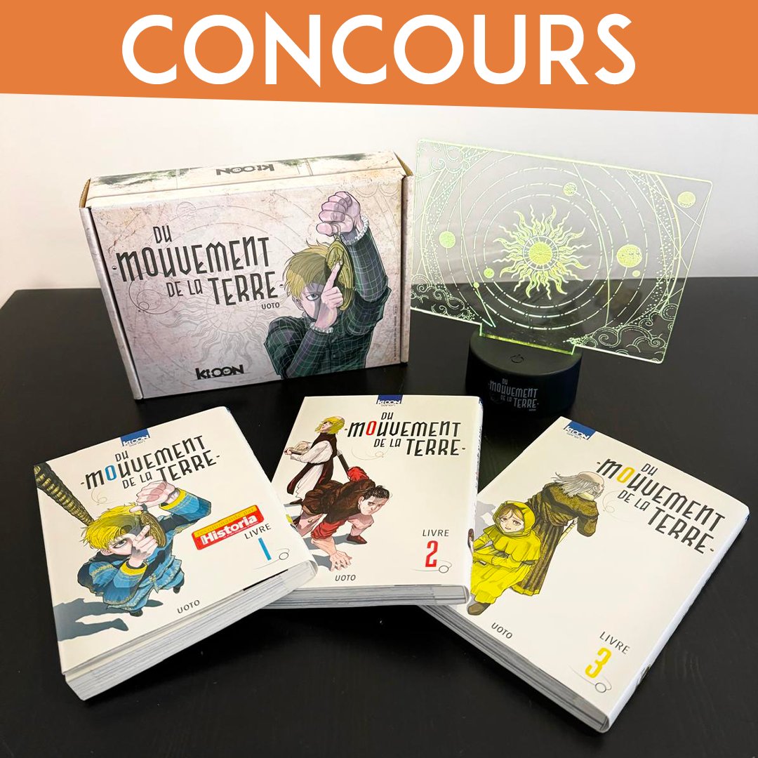 [ CONCOURS ] Pour célébrer la sortie du dernier tome « Du mouvement de la Terre », on vous propose de remporter le kit presse ainsi que les 3 premiers tomes ! ✨
 
Pour participer :
RT + Follow @Ki_oon_editions
 
TAS le 14 janvier