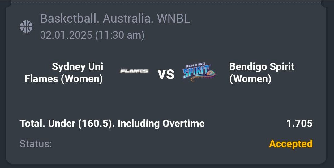 A3RBET's tweet photo. Basketball - WNBL
π Under 160.5
π 1.70
π΅ 40 Units
#GamblingTwitter #SportsBetting #TeamParieur #SportsBet #Betting #FreePicks #A3RBET #SportsBettor #WNBLbetting #WNBLaction #WNBLgame #Basketball #Gambling #GamblingX #BettingTwitter #SydneyFlames #BendigoSpirit
Like + RT https://t.co/5DxsC3eIkM