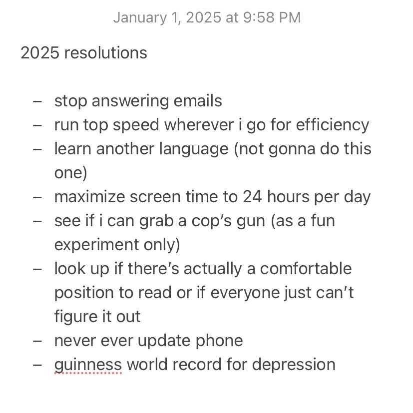 2025 resolutions