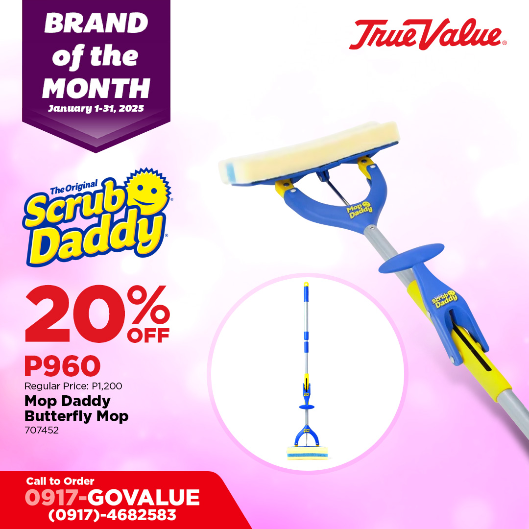 Keep your home fresh and spotless with Scrub Daddy! 🧽✨ Enjoy up to 30% OFF on Scrub Daddy cleaning products for dishes, countertops, and more. Don’t miss out—offer ends January 31!
#ScrubDaddy #TrueValuePH