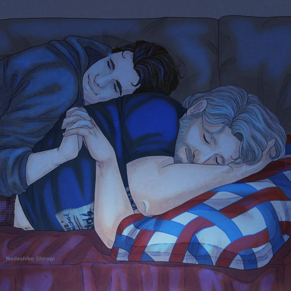 A movie night after work ends in a nap 😴💙❤️ #hankcon