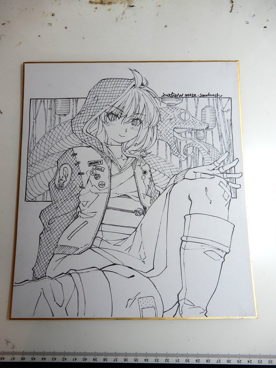 線画。描き込んでます。 