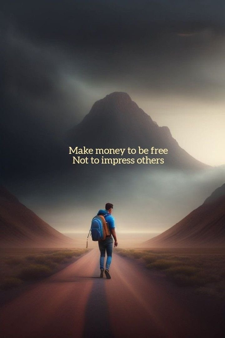 Make money to be free
Not to impress others