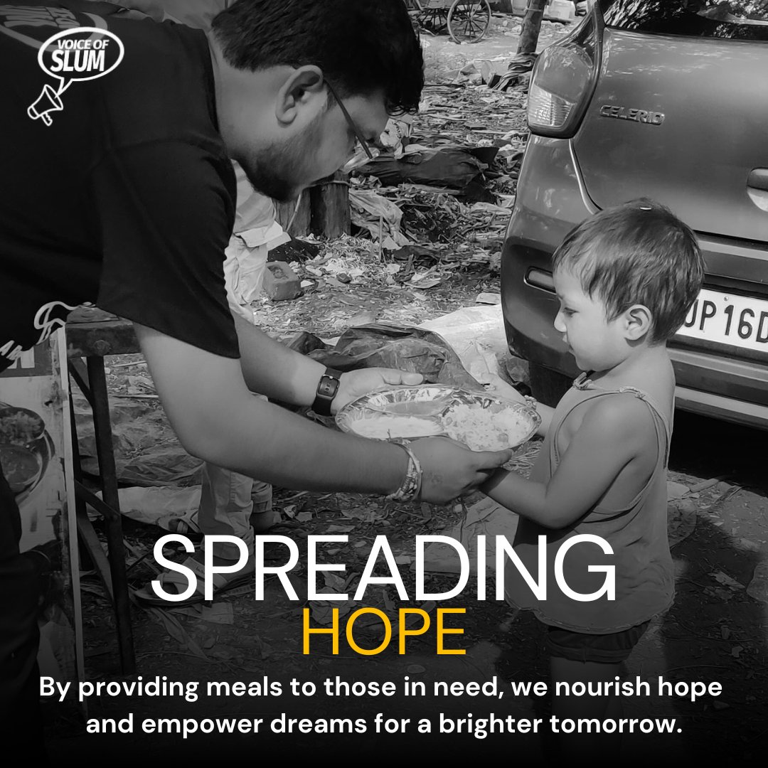 At Voice of Slum, we believe that a meal is much more than food on a plate—it’s hope for a better tomorrow. Every meal we provide to children and families in need is a step toward ending hunger and creating opportunities.  #help #nonprofit #hunger #FoodForFree #donate #support