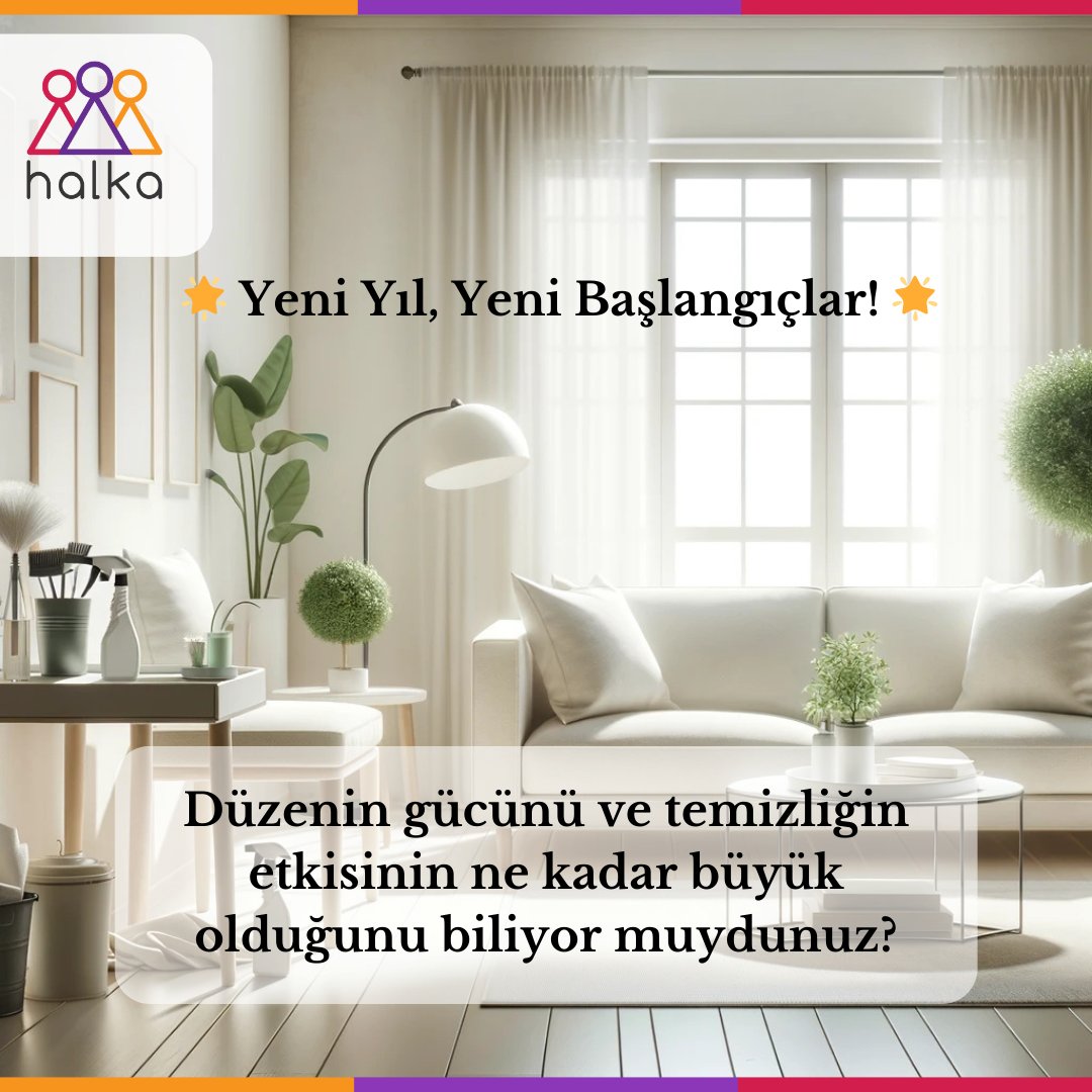 Yeni Yıl, Yeni Başlangıçlar! 
Düzenin Gücü:
Daha az dağınıklık, daha az stres demek.
İhtiyacınızı kolayca bulup zamandan tasarruf edersiniz.
Temizliğin Etkisi:
Temiz bir ortam, odaklanmayı artırır ve üretkenliği destekler. 💼📚
Sağlıklı bir ev, sağlıklı bir beden demektir. 🏠💪
