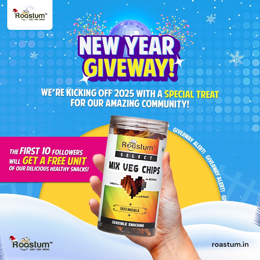 roastum_in's tweet photo. New Year Giveaway!🥳🎊 
follow us on instagram 

We’re kicking off 2025 with a special treat for our amazing community! The FIRST 10 followers will get a FREE unit

✅ Follow us now!
✅ Be among the first 10 followers of the day.
✅ We’ll DM the winners to claim their FREE unit! https://t.co/Vszx7hr49A