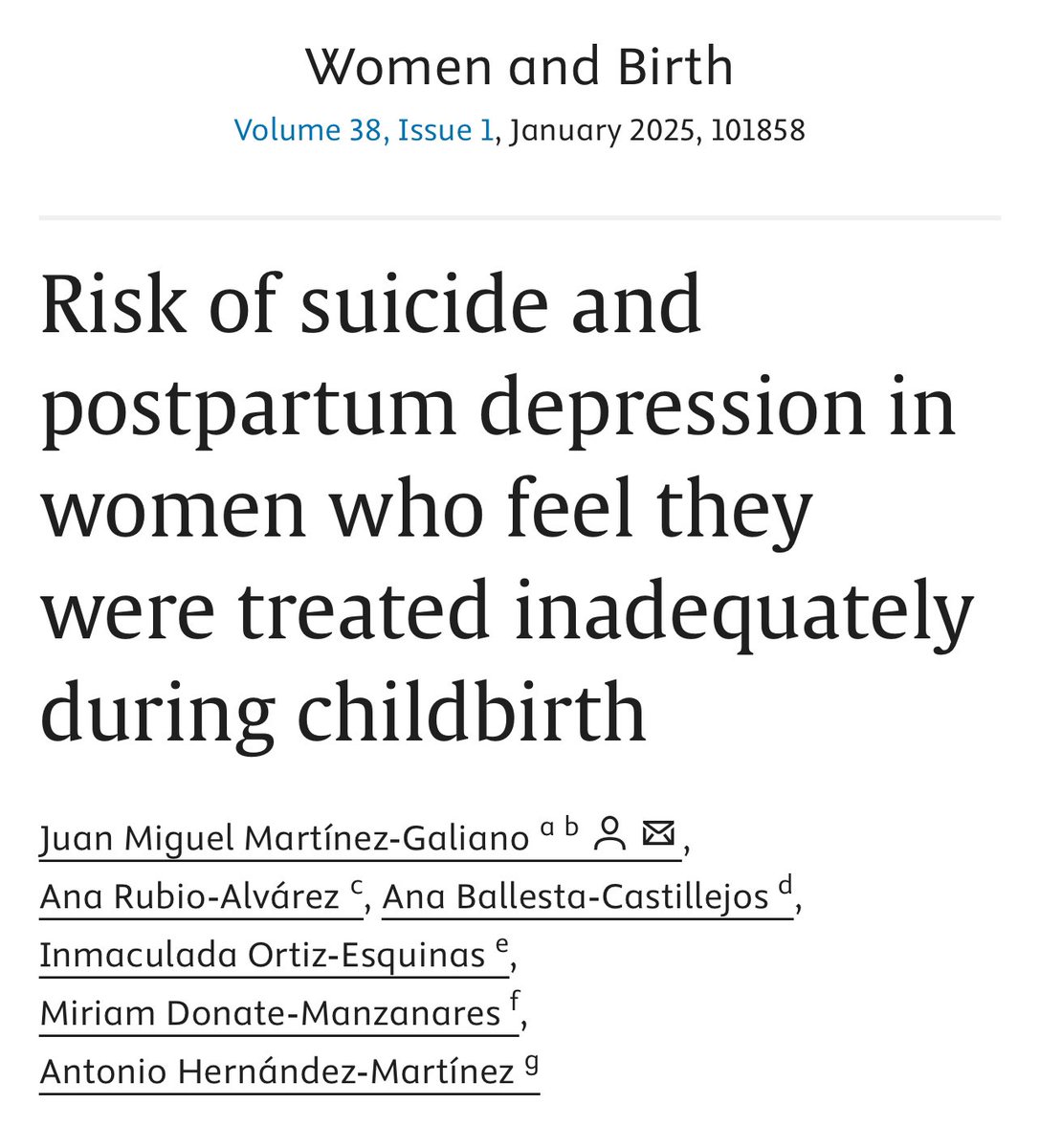 Risk of suicide and postpartum depression in women who feel they were ... sciencedirect.com/science/articl… to