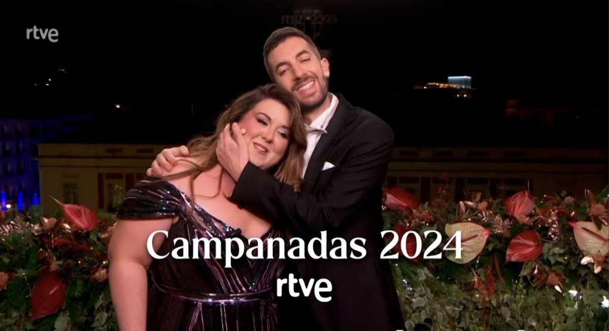 Broncano y Lalachus devuelven el liderazgo a TVE en las Campanadas con un brutal 38.7% de cuota.

Supera en más de 10 puntos a la segunda opcion

 A las 00.00h TVE alcanza un 42% frente al 32.6% de su competidor

6 millones de espectadores medios y más de 10 millones de acumulada