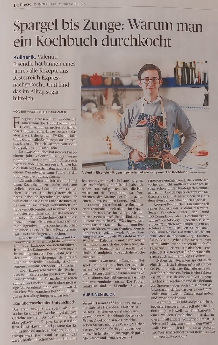 Tolle Geschichte in <a href="/DiePressecom/">Die Presse</a> heute, auf die Idee wäre ich auch noch nicht gekommen obeohl mich auch fast alle Rezepte ansprechen! <a href="/katha_esskultur/">katharina seiser</a>