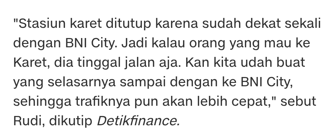 myvalentine61's tweet photo. @CNNIndonesia Rudi, cobain dulu jalan kaki dari BNI City ke Karet https://t.co/XqnjhlUUMl