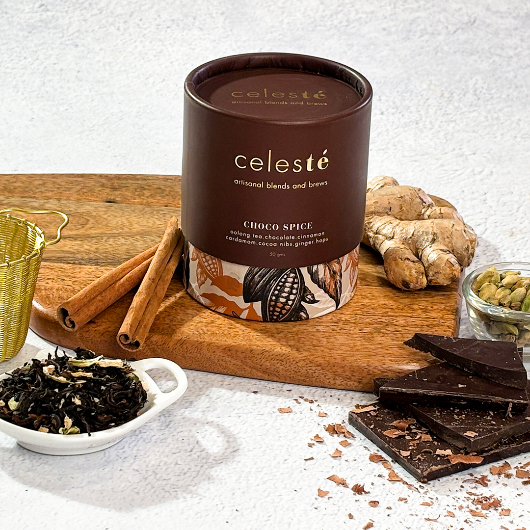 Discover the essence of indulgence with Choco Spice – a luxurious oolong tea blend made with 100% natural ingredients. 🍫✨

#celeste #celestetea #oolongtea #looseleaftea #chocolatetea #cinnamontea #cardamomtea #gingertea #tea #tealover #teatime #teaaddict #artisanaltea