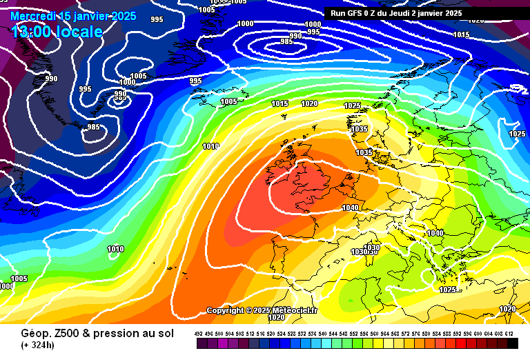 De la dorsale de compet pour la mi-janvier ? (tous modèles) A moduler par toutes les formes de blocages possibles (REX, omega...) selon ce qui arrivera à se faufiler comme dépressions dessous...