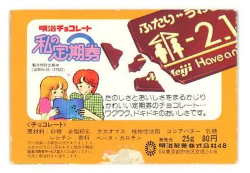明治製菓の懐かしいチョコレート「私の定期券」。少女漫画のいろんな