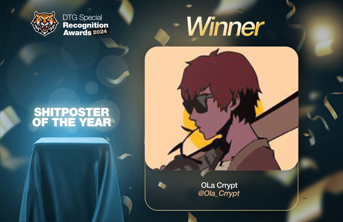 C W E (@cwembassy) on Twitter photo Congratulations to <a href="/Ola_Crrypt/">⭕️La_Crrypt💰₿</a> the Shitposter of the Year 2024!
This unique recognition showcases your creativity, humor, and ability to engage with the community in a lighthearted way. Your contributions bring joy and entertainment, and it's fantastic to see your efforts Congratulations to <a href="/Ola_Crrypt/">⭕️La_Crrypt💰₿</a> the Shitposter of the Year 2024!
This unique recognition showcases your creativity, humor, and ability to engage with the community in a lighthearted way. Your contributions bring joy and entertainment, and it's fantastic to see your efforts