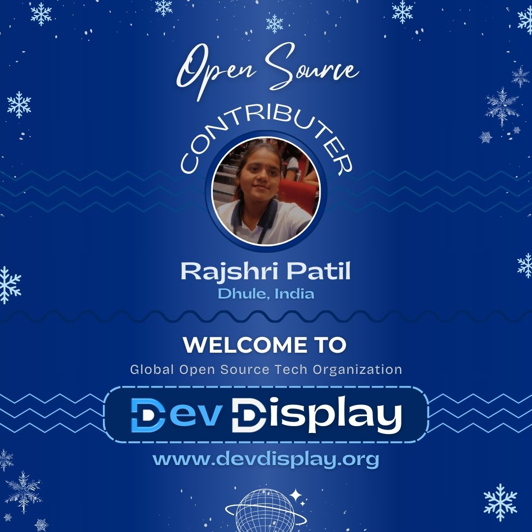 avgmecoding's tweet image. Hey #tech community 🙂,
I am excited to share that I have been selected as a contributor @devdisplay_
#DevDisplay #opensource #CodingJourney #tech