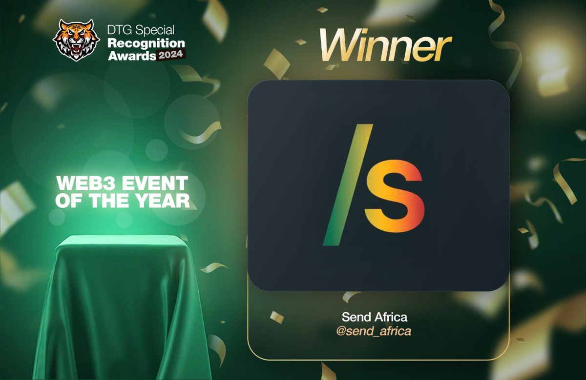 C W E (@cwembassy) on Twitter photo Congratulations to <a href="/send_africa/">Send Africa</a> the Web3 Event of the Year!
This recognition is a testament to the innovation, creativity, and impact your event has had in the Web3 community.
Your efforts in bringing people together and fostering meaningful discussions have truly made a Congratulations to <a href="/send_africa/">Send Africa</a> the Web3 Event of the Year!
This recognition is a testament to the innovation, creativity, and impact your event has had in the Web3 community.
Your efforts in bringing people together and fostering meaningful discussions have truly made a