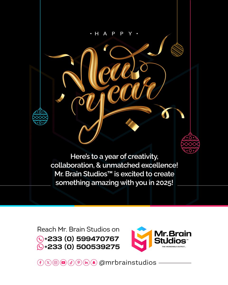 mrbrainstudios's tweet image. Cheers to a year of creativity, growth, and endless possibilities! 🎉 At Mr. Brain Studios, we’re ready to design your success story in 2025.

Let’s make this year remarkable together! 

#MrBrainStudios #DesignYourFuture #2025Goals