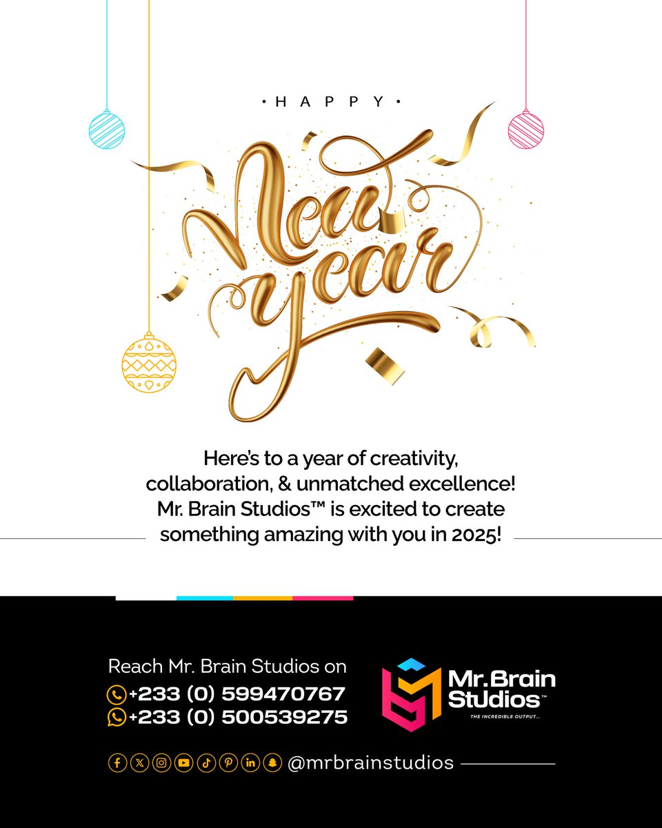 mrbrainstudios's tweet image. Cheers to a year of creativity, growth, and endless possibilities! 🎉 At Mr. Brain Studios, we’re ready to design your success story in 2025.

Let’s make this year remarkable together! 

#MrBrainStudios #DesignYourFuture #2025Goals