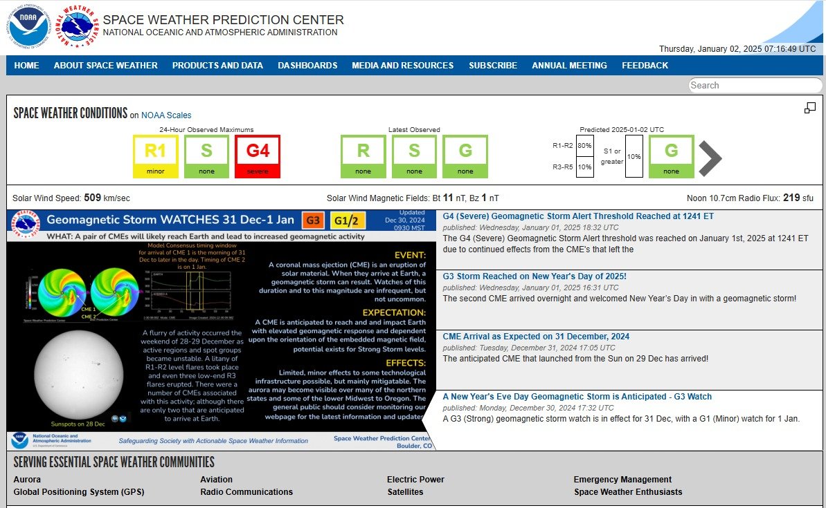 #Jeomanyetik #Fırtına!
Güneş'ten gelen parçacıkların (koronal kütle atımları) Dünya'nın manyetik alanında oluşturduğu bozulmalar sonucu; Kuzey-Güney Işıkları, uydu ve iletişim ile elektrik şebekeleri ve hava taşıtları iletişim sistemleri etkilenebilir.
#geomagnetikstorms #noaa