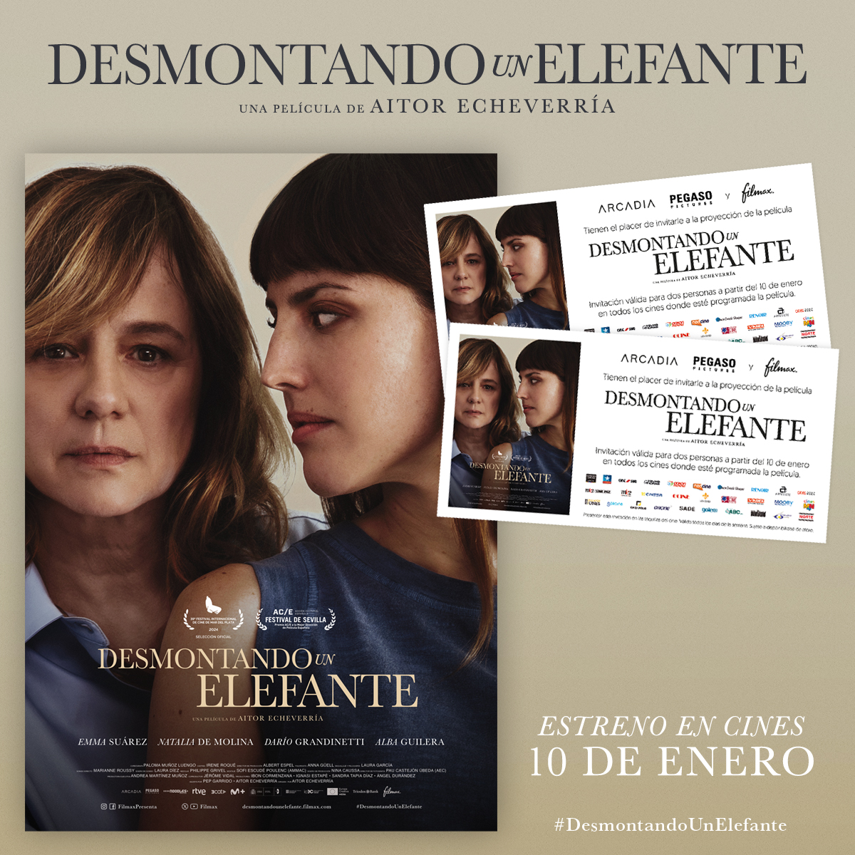 🐘#SORTEO #Cine #Cultura #YoVoyAlCine 

➡️Regalamos 3⃣ entradas dobles para la película 'Desmontando un Elefante'

✅RT+FOLLOW <a href="/filmax/">Filmax</a> <a href="/butacaybutacon/">Butaca y Butacón</a> 
✅Ponle nombre a tu elefante imaginario en #DesmontandoUnElefante 

👉Plazo Límite: 9 de enero.
🗓️10 de Enero ESTRENO en cines.